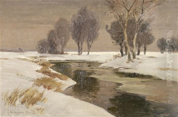 Winterabend Oil Painting by Franz Schreyer