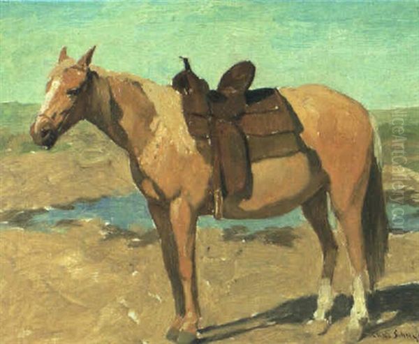 My Horse Oil Painting by Charles Schreyvogel