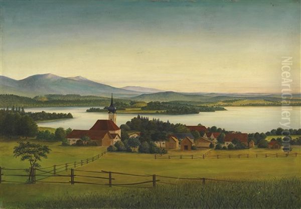 Staffelsee Oil Painting by Georg Schrimpf