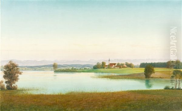 Chiemsee Oil Painting by Georg Schrimpf