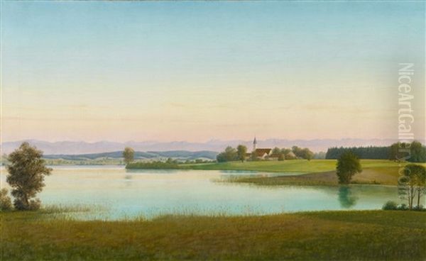 Chiemsee Oil Painting by Georg Schrimpf