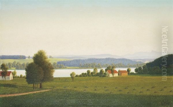 Waginger See Oil Painting by Georg Schrimpf