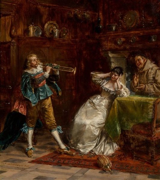 Music To My Ears Oil Painting by Albert Friedrich Schroeder