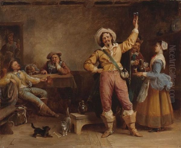 Prosit! Oil Painting by Albert Friedrich Schroeder