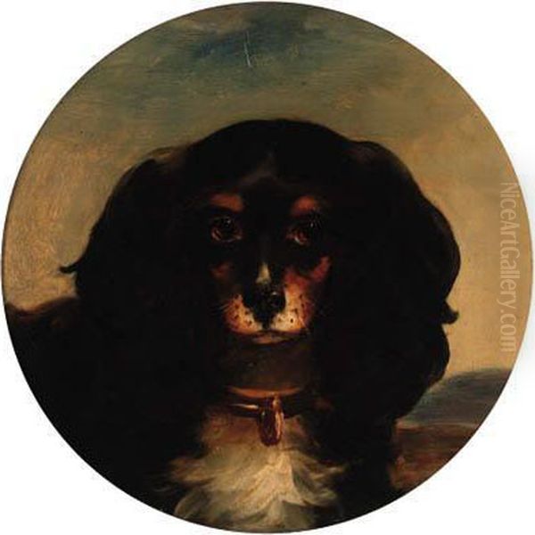 Spot, A Cavalier King Charles Spaniel Oil Painting by William Bowness