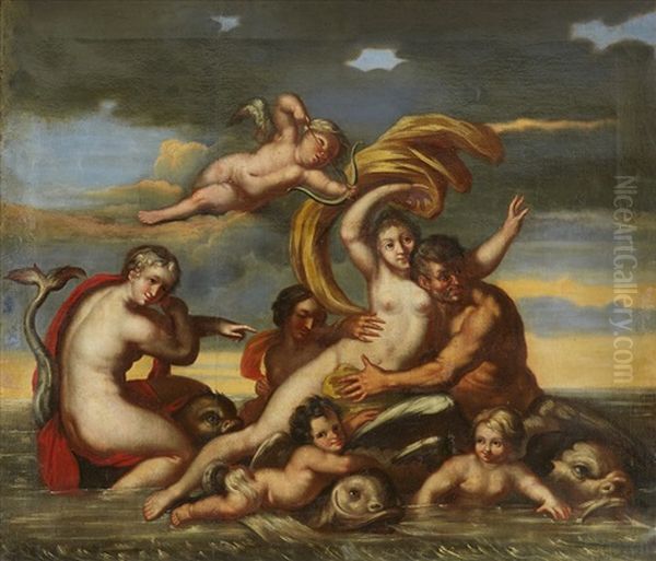 Nereiden Amfitrite Oil Painting by Georg Engelhardt Schroeder