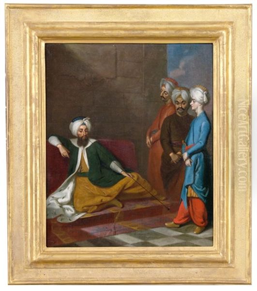 Mustafa Aga, Ottomanischer Gesandter Am Schwedischen Hof Oil Painting by Georg Engelhardt Schroeder