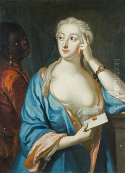 Portratt Av Hedvig Ulrika Taube, Fodd 31 Oktober (1714-1744) Oil Painting by Georg Engelhardt Schroeder