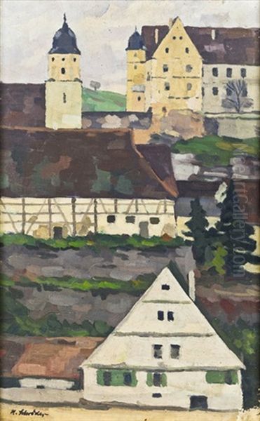 Kirche Mit Fachbauwerk Oil Painting by Heinrich Schroeder