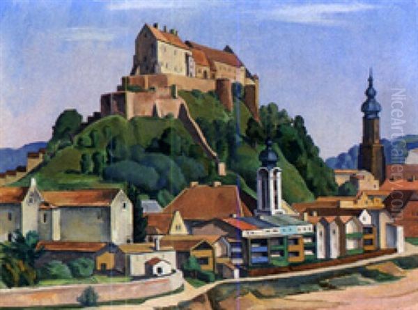 Ansicht Von Berghausen Oil Painting by Heinrich Schroeder