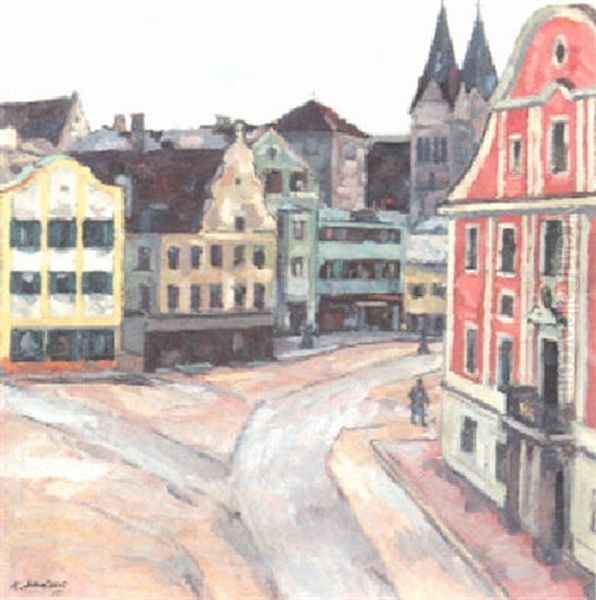 Eichstatt Oil Painting by Heinrich Schroeder