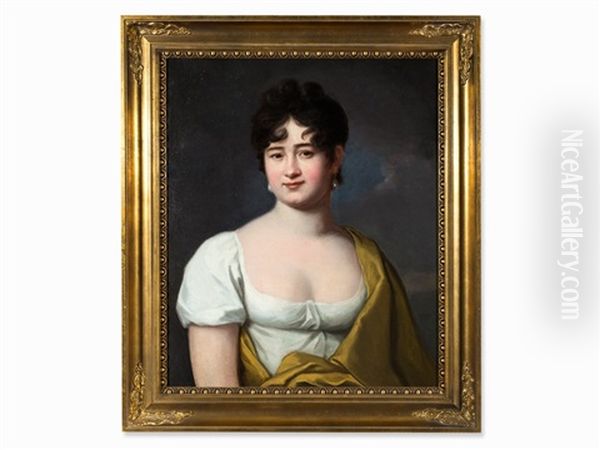 Portrait Amalia Von Strombeck Oil Painting by Johann Heinrich Schroeder