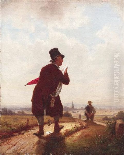 Sonntagsspaziergang Oil Painting by Julius Carl Hermann Schroder