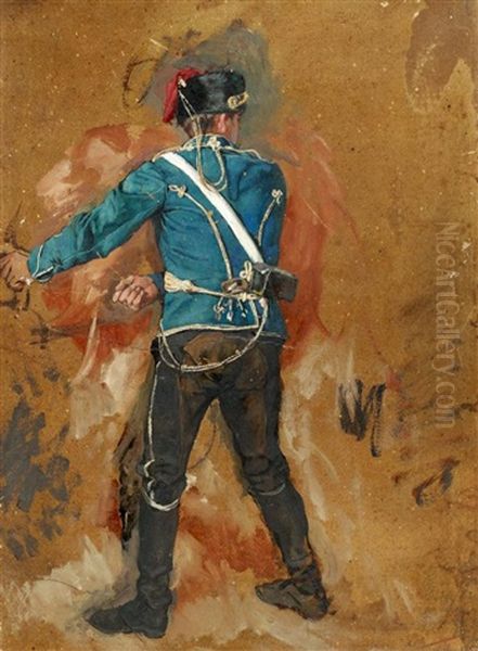 Studie Eines Soldaten (franzosisch) (study) Oil Painting by Norbert Schroedl