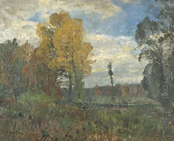 Herbstlandschaft Oil Painting by Wilhelm Schroeter