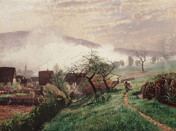 Fruhlingsmorgen Im Schwarzwald Oil Painting by Wilhelm Schroeter