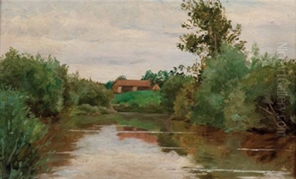 Partie An Der Raab In Der Steiermark Oil Painting by Eugen Schroth