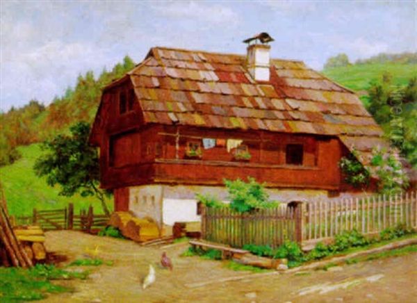 Groscher Kreusche In Lautenhof Bei Millstatt Oil Painting by Eugen Schroth