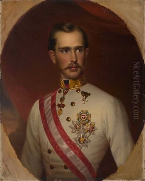 Kaiser Franz Joseph I. Von Osterreich Oil Painting by Franz Schrotzberg