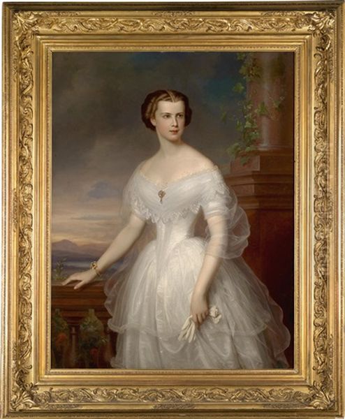 Kaiserin Elisabeth Von Osterreich Oil Painting by Franz Schrotzberg