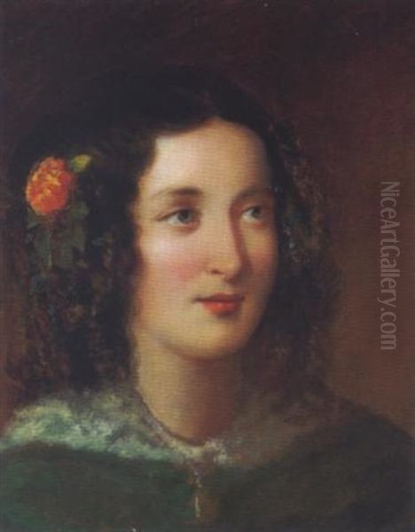 Bildnis Einer Jungen Frau Oil Painting by Franz Schrotzberg