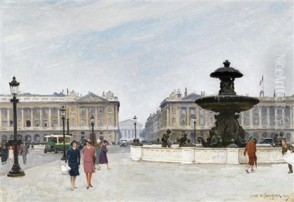 Place De La Concorde Oil Painting by Louis Marie de Schryver