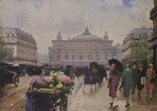 On The Boulevard Oil Painting by Louis Marie de Schryver