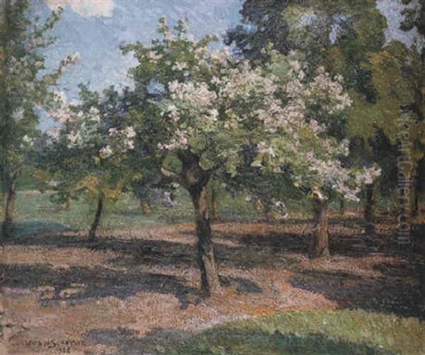 Bluhende Obstbaume Oil Painting by Louis Marie de Schryver