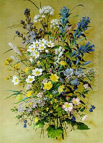 Stilleben Mit Wiesenblumen Oil Painting by Heinrich Carl Schubert