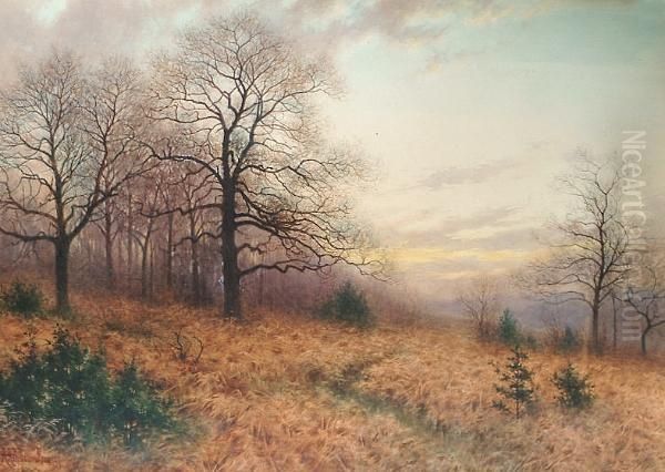 Autumn Landscape 'a Ashdown Box 07' (lower Left) Oil Painting by Alfred Ashdown Box