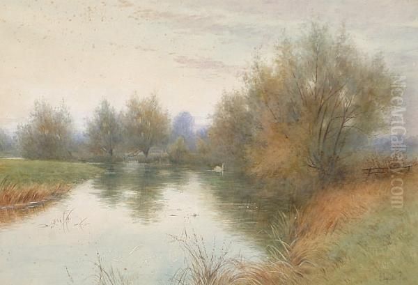 The River Oil Painting by Alfred Ashdown Box