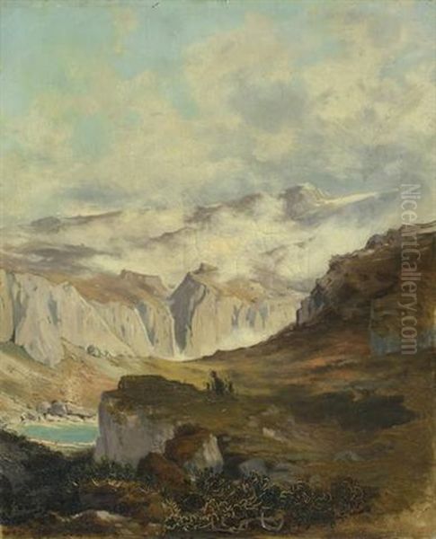 Gebirgslandschaft Oil Painting by Carl Schuch