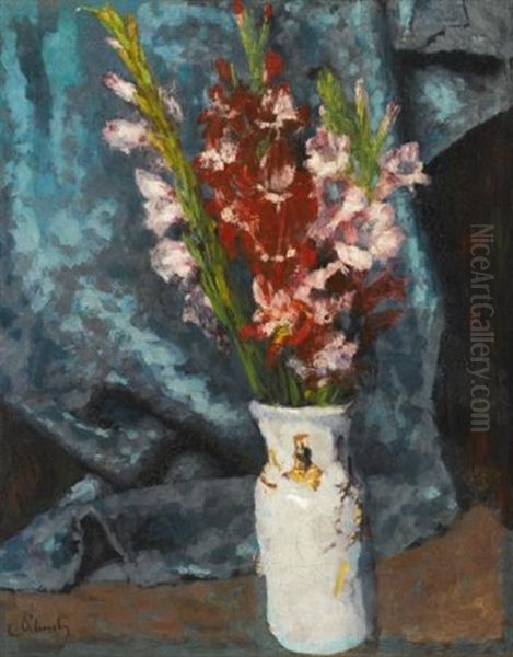 Gladioli by Carl Schuch