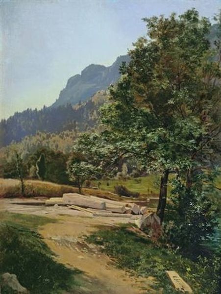 Wald Mit Gefallten Baumen Oil Painting by Carl Schuch