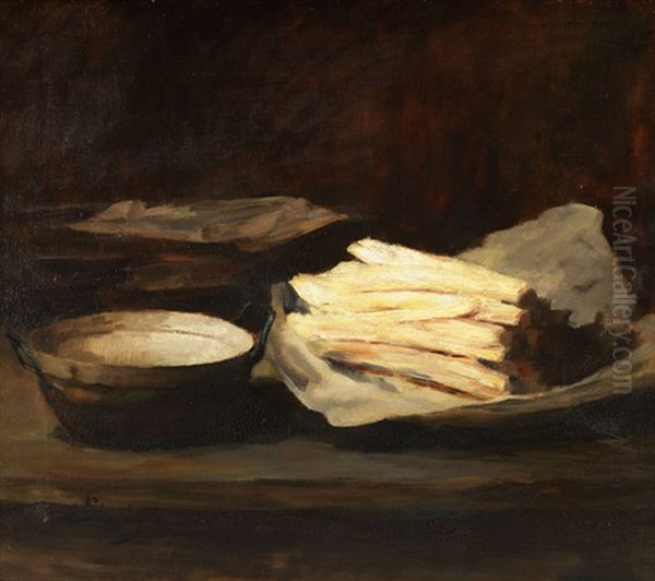 Stillleben Mit Spargel Oil Painting by Carl Schuch