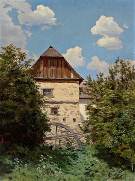 Eine Muhle Bei Purkersdorf Oil Painting by Carl Schuch