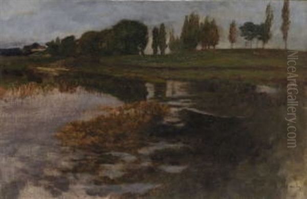 Landschaft Bei Kahnsdorf Oil Painting by Carl Schuch