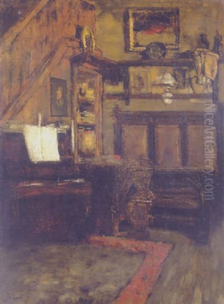 Leibls Arbeitszimmer Oil Painting by Carl Schuch