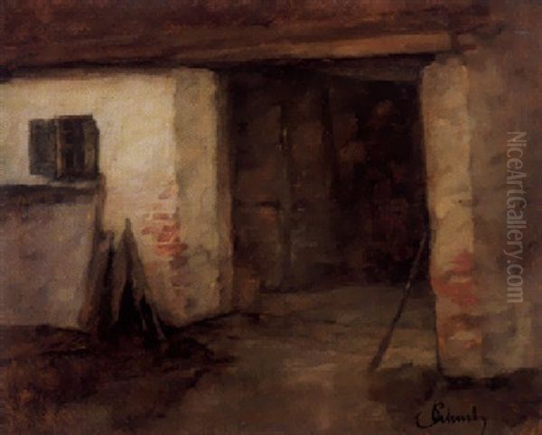 Alte Schmiede In Wessling Oil Painting by Carl Schuch