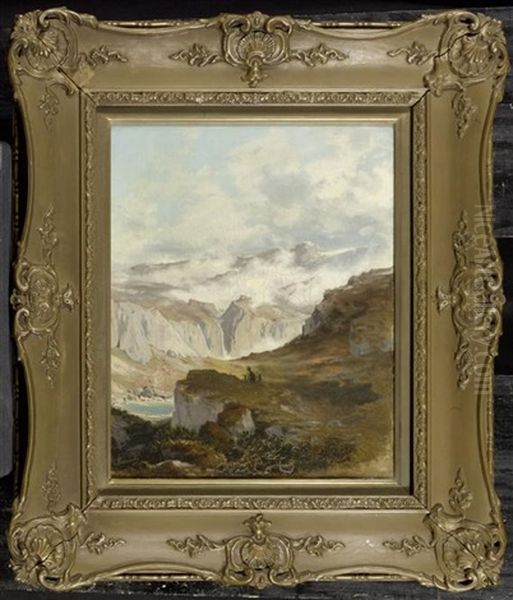 Gebirgslandschaft Oil Painting by Werner Wilhelm Gustav Schuch