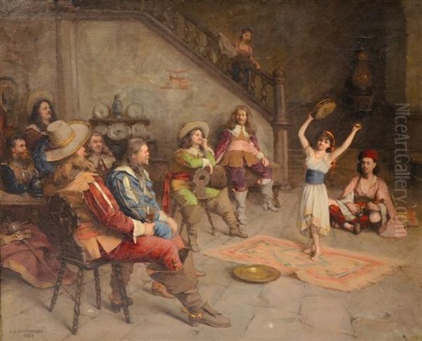 Jeune Fille Au Tambourin Oil Painting by Claude Emile Schuffenecker