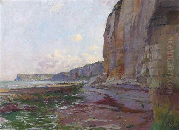 Yport, Falaises A Maree Basse Oil Painting by Claude Emile Schuffenecker