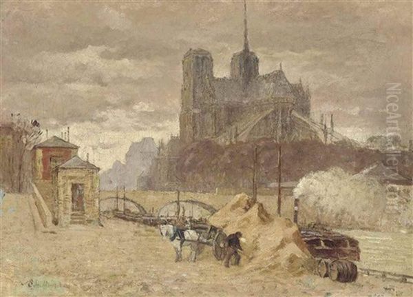 Notre Dame De Paris Oil Painting by Claude Emile Schuffenecker