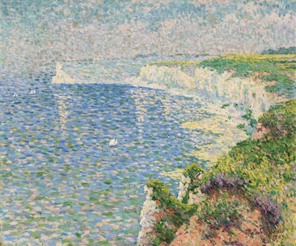 Une Vue Des Falaises A Etretat Oil Painting by Claude Emile Schuffenecker