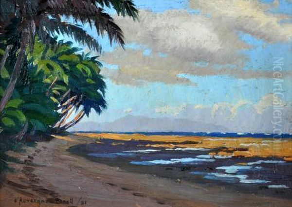 Fiji Beach Oil Painting by Arthur D'Auvergne Boxall