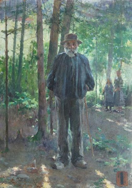 Le Vieil Homme A La Pipe Oil Painting by Claude Emile Schuffenecker