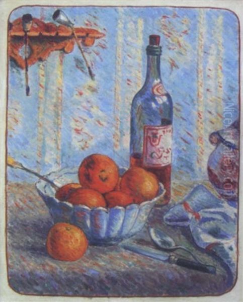 Nature Morte A La Bouteille Et A La Coupe De Fruits Oil Painting by Claude Emile Schuffenecker