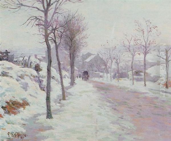 Route Animee En Hiver Oil Painting by Claude Emile Schuffenecker