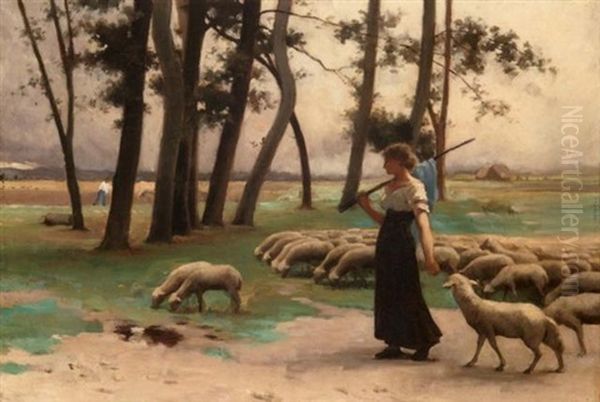 The Shepherdess Oil Painting by Claude Emile Schuffenecker