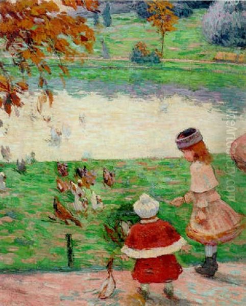 Les Enfants Au Parc Montsouris Oil Painting by Claude Emile Schuffenecker